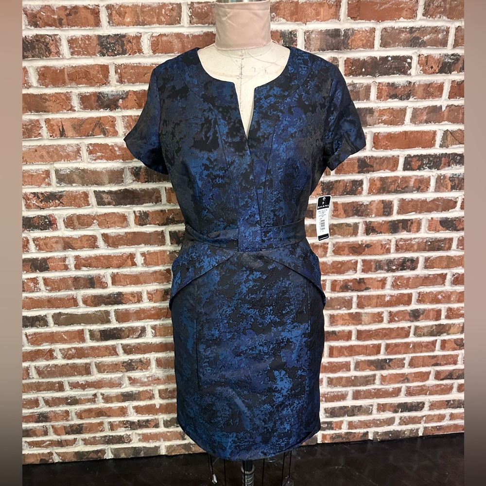 SHANI Jacquard dress blue size 12